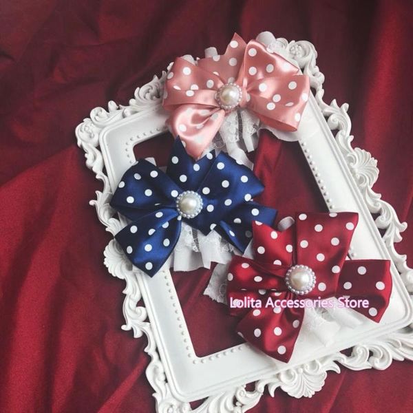 party masks japanese style girl sweetheart retro red white dot lace bow hair clip lolita handwork daily sweet women's hairpin accessori
party masks japanese style girl sweetheart retro red white dot lace bow hair clip lolita handwork daily sweet women's hairpin accessori
