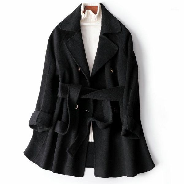women's wool & blends simple mid long double-sided cashmere overcoat autumn winter 2021 korean belt loose woolen coat fashion black jac
women's wool & blends simple mid long double-sided cashmere overcoat autumn winter 2021 korean belt loose woolen coat fashion black jac