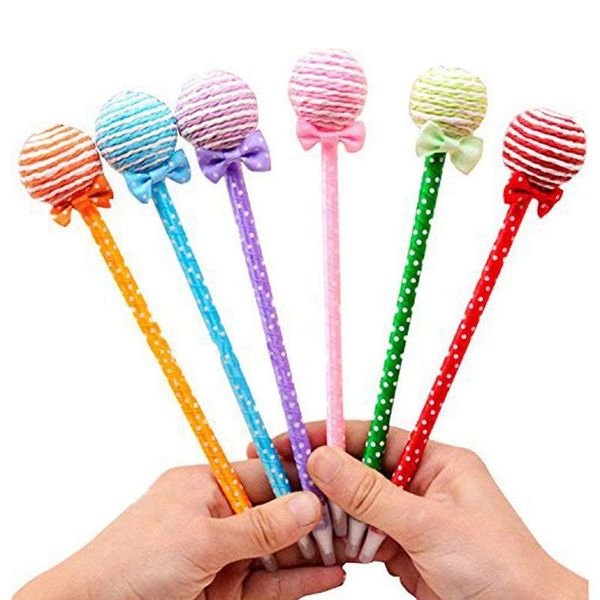 ballpoint pens 6 pcs cute lollipop pen gift, Blue;orange