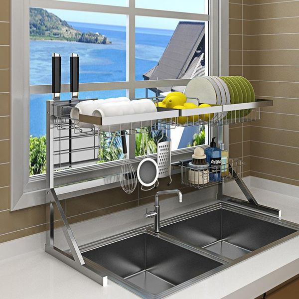 kitchen storage & organization over sink dish drying rack drainer shelf for dishes bowl stainless steel counter organizer space saver
kitchen storage & organization over sink dish drying rack drainer shelf for dishes bowl stainless steel counter organizer space saver