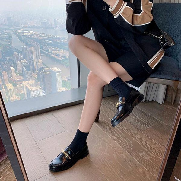 dress shoes 2021 autumn women's sneakers high-quality leather slip-on female platform loafers luxury letter chain mary jane, Black
dress shoes 2021 autumn women's sneakers high-quality leather slip-on female platform loafers luxury letter chain mary jane, Black