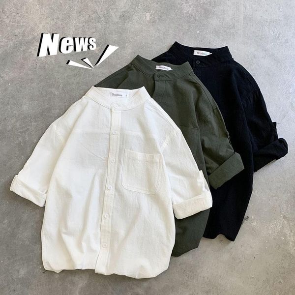 men's casual shirts summer korean fashion soft comfort loose three quarter harajuku 100% cotton white, White;black
men's casual shirts summer korean fashion soft comfort loose three quarter harajuku 100% cotton white, White;black