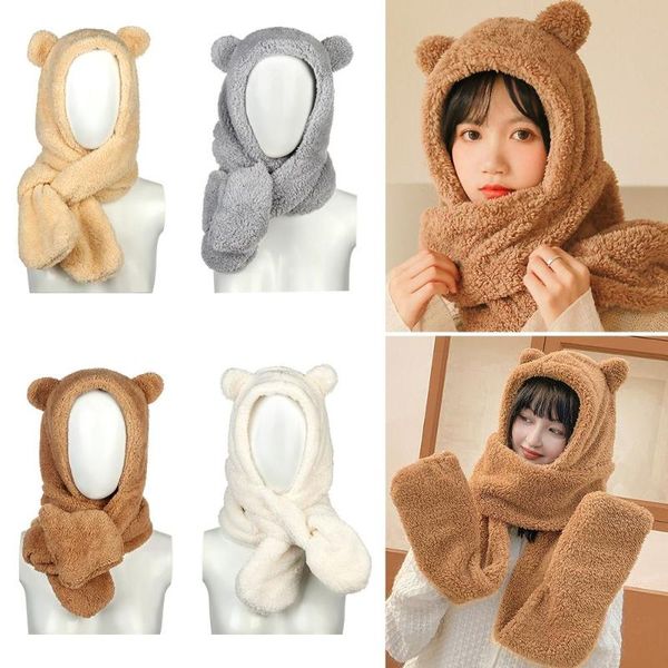 hats, scarves & gloves sets casual warm plush cold-proof caps cute bear ear hat beanies winter hats scarf set, Blue;gray
hats, scarves & gloves sets casual warm plush cold-proof caps cute bear ear hat beanies winter hats scarf set, Blue;gray