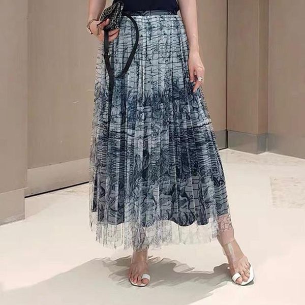 skirts luxury women summer all-match fairy skirt fashion ink printing pleated mesh waist, Black
skirts luxury women summer all-match fairy skirt fashion ink printing pleated mesh waist, Black