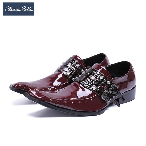 dress shoes christia bella fashion luxury patent leather men oxford rivets wedding party italian business red, Black
dress shoes christia bella fashion luxury patent leather men oxford rivets wedding party italian business red, Black