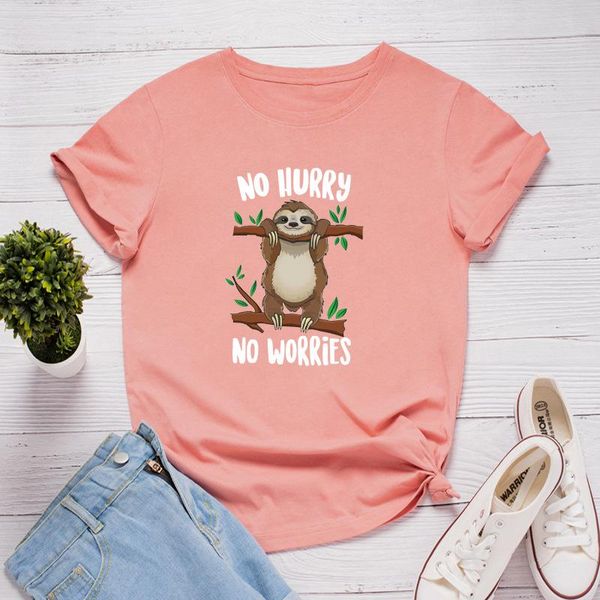 women's t-shirt cartoon funny sloth graphic print tshirt 100%cotton short sleeve loose crew neck basic tee shirt female soft top, White
women's t-shirt cartoon funny sloth graphic print tshirt 100%cotton short sleeve loose crew neck basic tee shirt female soft top, White