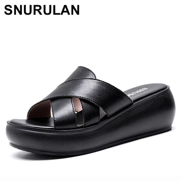 slippers woman platform genuine leather summer shoes fashion wedges heels sandals women's slides large size 40-41, Black
slippers woman platform genuine leather summer shoes fashion wedges heels sandals women's slides large size 40-41, Black
