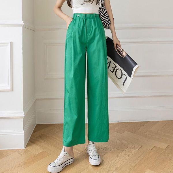 women's pants & capris retro two buttons wide leg women summer high waist thin loose casual drooping feeling solid trousers, Black;white
women's pants & capris retro two buttons wide leg women summer high waist thin loose casual drooping feeling solid trousers, Black;white