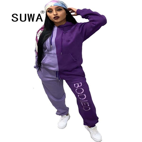 2 color patchwork matching sets for women winter 2 pieces outfits pullover hoodies sweatshirt + trousers casual fitness wear 210525, White
2 color patchwork matching sets for women winter 2 pieces outfits pullover hoodies sweatshirt + trousers casual fitness wear 210525, White