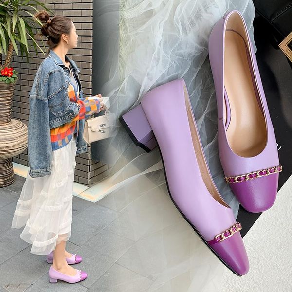 dress shoes women ol office lady genuine leather high heels woman square heeled pumps metal chain ladies 2021, Black
dress shoes women ol office lady genuine leather high heels woman square heeled pumps metal chain ladies 2021, Black