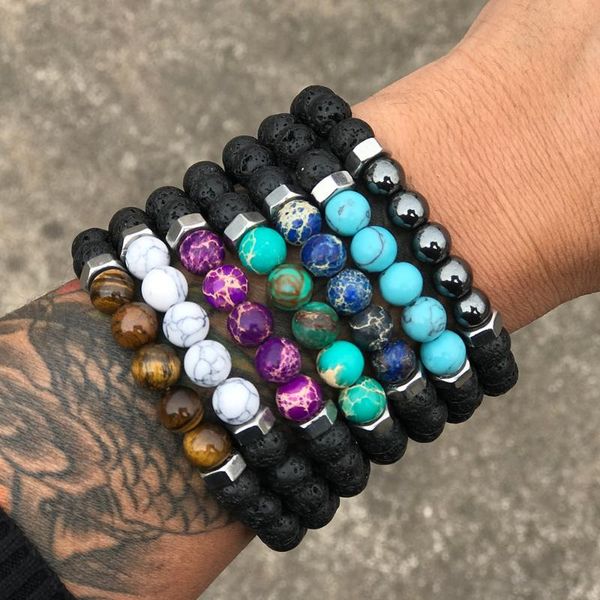charm bracelets fashion luxury bracelet men volcanic rocks natural stone handmade beaded & bangles pulseira masculina feminina, Golden;silver
charm bracelets fashion luxury bracelet men volcanic rocks natural stone handmade beaded & bangles pulseira masculina feminina, Golden;silver