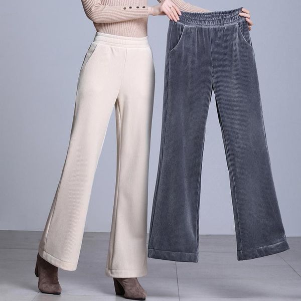 women's pants & capris winter casual high waist wide leg women trousers velvet flare women' loose elastic thick straight, Black;white
women's pants & capris winter casual high waist wide leg women trousers velvet flare women' loose elastic thick straight, Black;white
