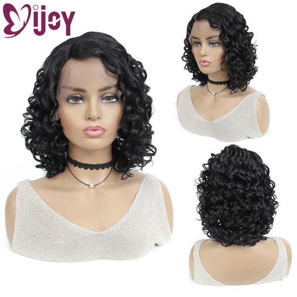 short curly lace part wigs brazilian human hair with side for black women color l, Black;brown
short curly lace part wigs brazilian human hair with side for black women color l, Black;brown