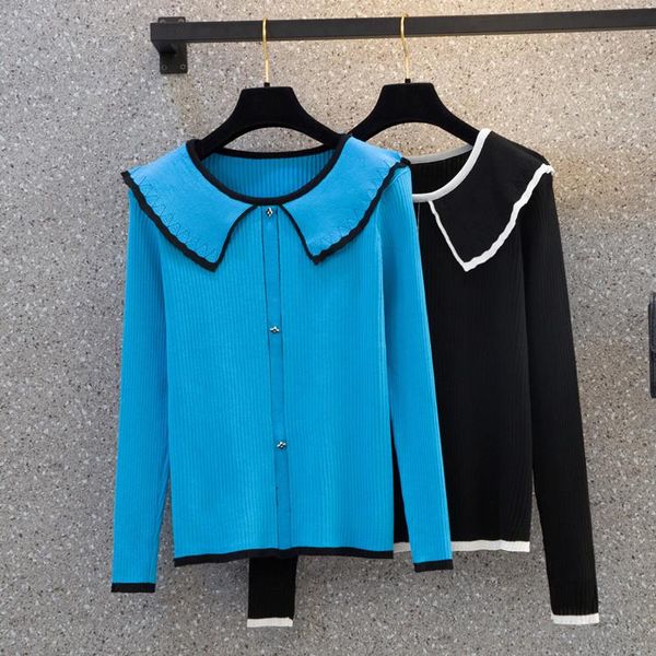 women's knits & tees large 2021 fat sister autumn baby collar pullover knit bottomed shirt button inside sweater, White
women's knits & tees large 2021 fat sister autumn baby collar pullover knit bottomed shirt button inside sweater, White