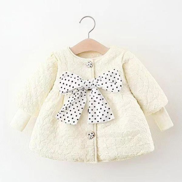 jackets toddler girl coats winter 2022 plus velvet thicken warm kids polka dot big bow children outwear clothing, Blue;gray 
jackets toddler girl coats winter 2022 plus velvet thicken warm kids polka dot big bow children outwear clothing, Blue;gray