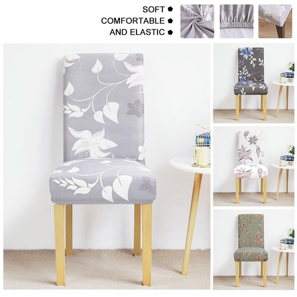 chair covers printed flower elastic cover stretch spandex removable washable dining seat home banquet restaurant