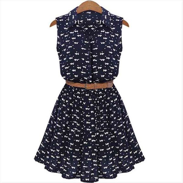 summer recommended spot fall womens dress printing lapel sleeveless wonderful mini vestidos belt ks050, Black;gray
summer recommended spot fall womens dress printing lapel sleeveless wonderful mini vestidos belt ks050, Black;gray