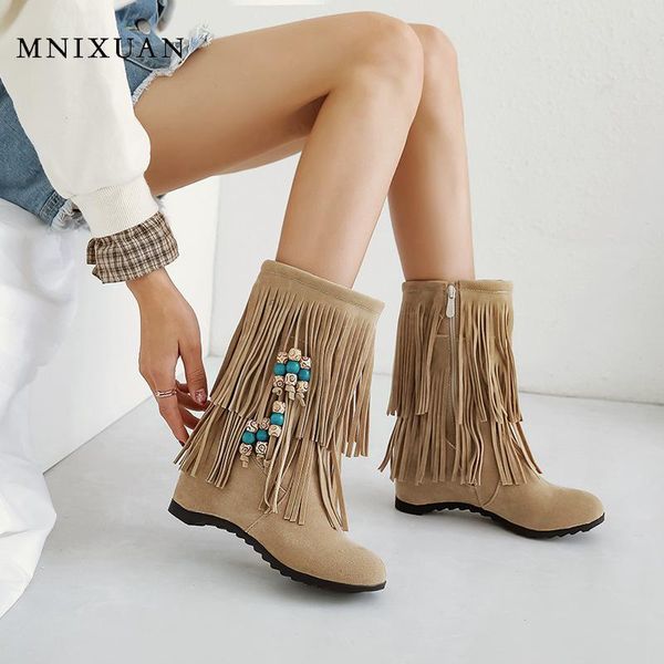 boots mnixuan korean casual hidden heel ankle for women 2021 round toe flat increased heels fringe big size34-43, Black
boots mnixuan korean casual hidden heel ankle for women 2021 round toe flat increased heels fringe big size34-43, Black
