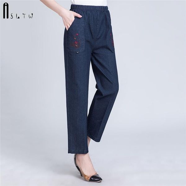 women's jeans asltw women spring autumn arrivals fashion casual elastic waist capris flower embroidery pants straight trousers, Blue
women's jeans asltw women spring autumn arrivals fashion casual elastic waist capris flower embroidery pants straight trousers, Blue