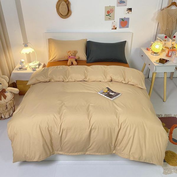 bedding sets classic pure cream 3/4pcs white quilt covers and pillowcases blue comforter/duvet cover set bed linen home textile