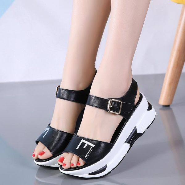 women sandals platform shoes woman 6cm height increasing summer fashion ladies casual wedges, Black
women sandals platform shoes woman 6cm height increasing summer fashion ladies casual wedges, Black