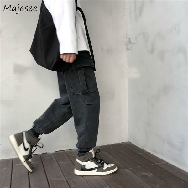 men casual pants solid loose cargo trousers male all-match chic safari korean style drawstring elastic waist fashion streetwear, Black
men casual pants solid loose cargo trousers male all-match chic safari korean style drawstring elastic waist fashion streetwear, Black