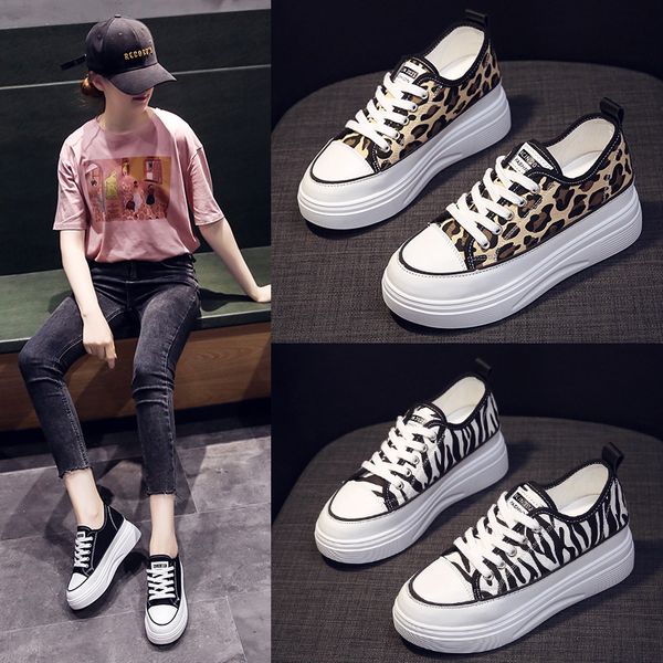 inside heighten women's shoes canvas shoe thick soles lace korean casual cloth shoe leopard pattern cake with small white shoes, Black
inside heighten women's shoes canvas shoe thick soles lace korean casual cloth shoe leopard pattern cake with small white shoes, Black