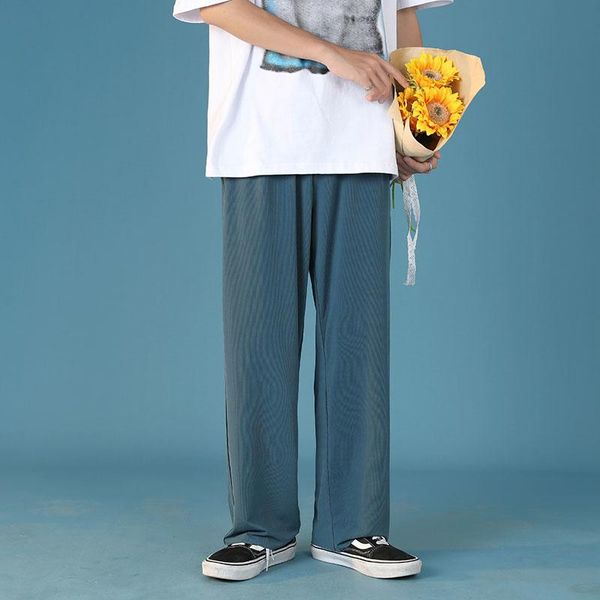 men's pants summer thin casual fashion drawstring wide-leg men streetwear loose straight ice silk mens trousers, Black
men's pants summer thin casual fashion drawstring wide-leg men streetwear loose straight ice silk mens trousers, Black