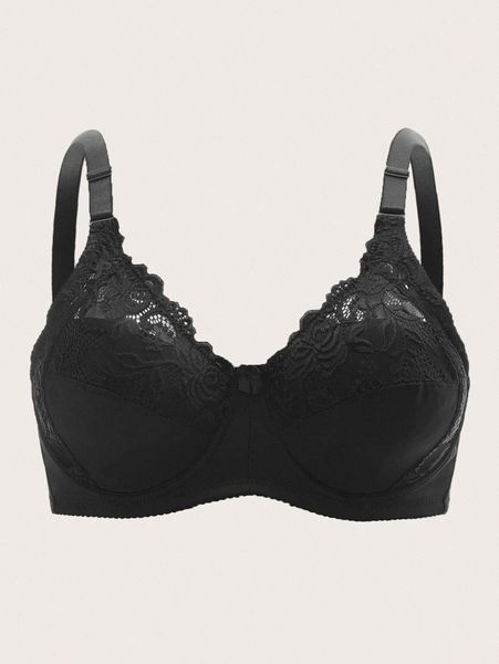 plus contrast lace underwire bra i1ji#, Black;white
plus contrast lace underwire bra i1ji#, Black;white