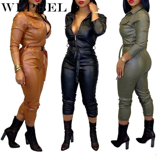 women's jumpsuits & rompers wepbel autumn skinny jumpsuit women leather bandage romper zipper long sleeve party overalls with belt outf, Black;white
women's jumpsuits & rompers wepbel autumn skinny jumpsuit women leather bandage romper zipper long sleeve party overalls with belt outf, Black;white