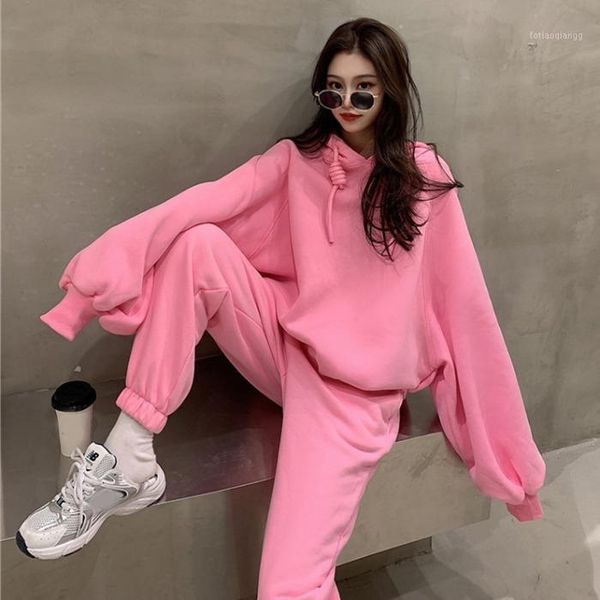 women's tracksuits autumn and winter 2021 long sleeve plush hooded sweater + loose casual thickened pants fashion two piece suit, Gray
women's tracksuits autumn and winter 2021 long sleeve plush hooded sweater + loose casual thickened pants fashion two piece suit, Gray