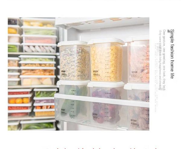 household transparent fresh-keeping box for whole grains noodle grain storage with graduated tank bottles & jars 
household transparent fresh-keeping box for whole grains noodle grain storage with graduated tank bottles & jars