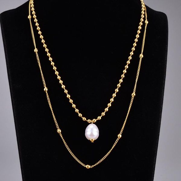 pendant necklaces stainless steel beaded chains gold color imitation pearl necklace women long jewelry wholesale gift party, Silver
pendant necklaces stainless steel beaded chains gold color imitation pearl necklace women long jewelry wholesale gift party, Silver