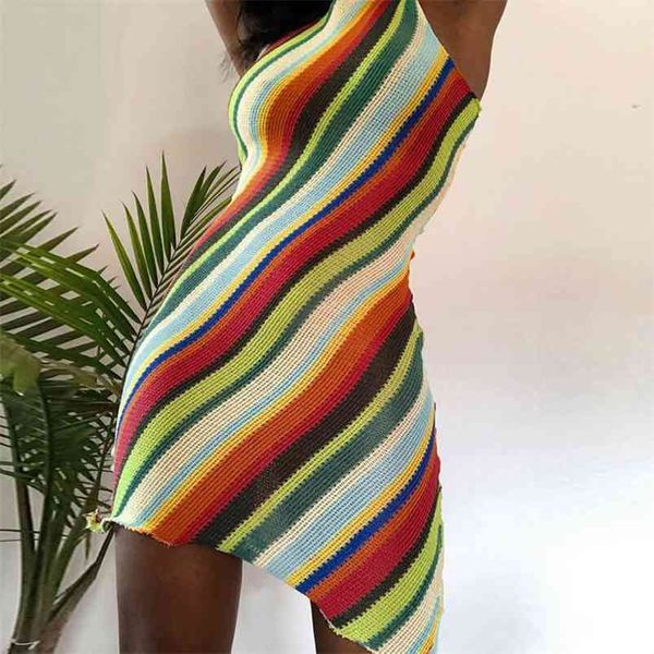 rainbow striped summer knitted y2k dresses see through women sleeveless bodycon sundress party mini dress beachwear 210510, Black;gray
rainbow striped summer knitted y2k dresses see through women sleeveless bodycon sundress party mini dress beachwear 210510, Black;gray