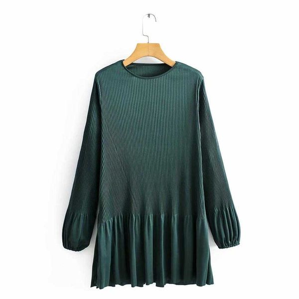 women basic o neck long sleeve solid color pleated mini dress female chic pleats vestidos casual slim hem ruffles dresses ds3262 210603, Black;gray
women basic o neck long sleeve solid color pleated mini dress female chic pleats vestidos casual slim hem ruffles dresses ds3262 210603, Black;gray