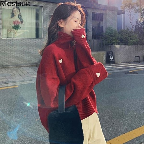 korean heart embroidered turtleneck sweaters pullovers autumn winter long sleeve fashion solid casual female 210518, White;black
korean heart embroidered turtleneck sweaters pullovers autumn winter long sleeve fashion solid casual female 210518, White;black