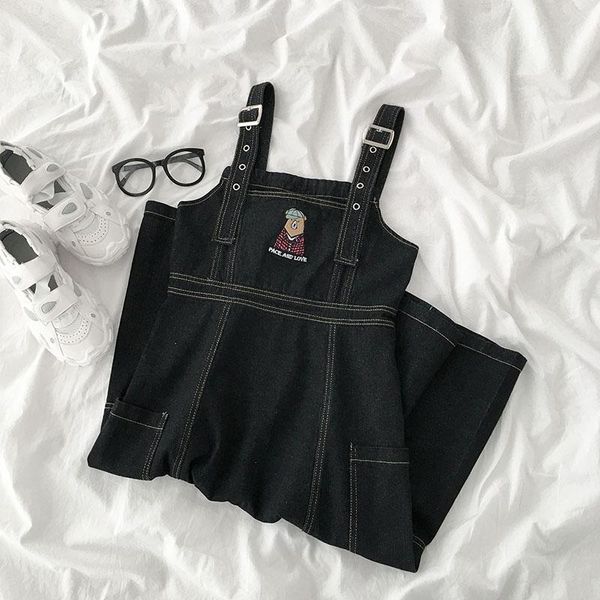 casual dresses denim dress 2021 autumn winter women's korean cartoon embroidery high waist versatile aging trend, Black;gray
casual dresses denim dress 2021 autumn winter women's korean cartoon embroidery high waist versatile aging trend, Black;gray