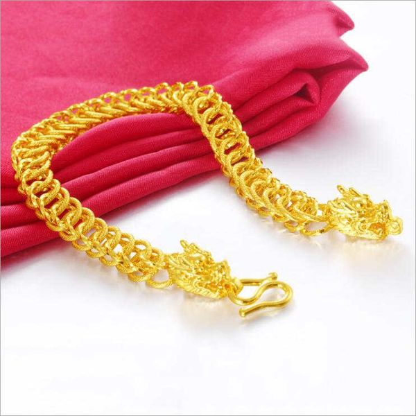 men's domineering dragon head 24k gold plate link, chain bracelets njgb105 fashion wedding gift men yellow gold plated bracelet, Black
men's domineering dragon head 24k gold plate link, chain bracelets njgb105 fashion wedding gift men yellow gold plated bracelet, Black