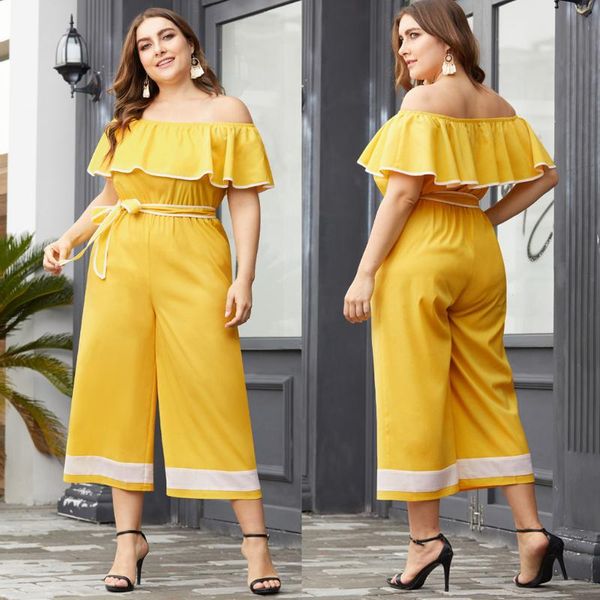 women's jumpsuits & rompers womens jumpsuit 2021 slash neck off shoulder ruffles playsuit plus size wide leg pants summer overalls#1223, Black;white
women's jumpsuits & rompers womens jumpsuit 2021 slash neck off shoulder ruffles playsuit plus size wide leg pants summer overalls#1223, Black;white