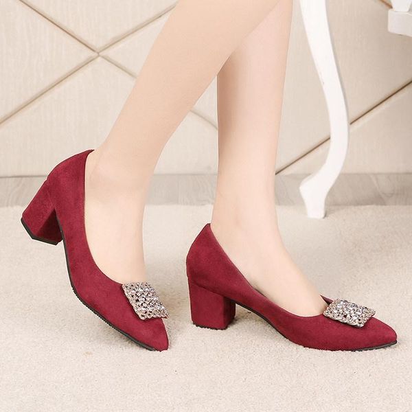 dress shoes high heels women pumps fashion pointed toe soft flock wedding ladies square comfotable, Black
dress shoes high heels women pumps fashion pointed toe soft flock wedding ladies square comfotable, Black