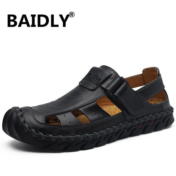 cow genuine leather sandals outdoor summer men breathable casual water shoes footwear walking beach, Black
cow genuine leather sandals outdoor summer men breathable casual water shoes footwear walking beach, Black