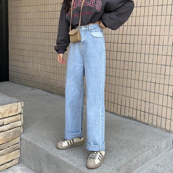 women's jeans shnsophi womens denim high waist female loose straight light blue long pants casual wide leg retro ladies trousers
women's jeans shnsophi womens denim high waist female loose straight light blue long pants casual wide leg retro ladies trousers
