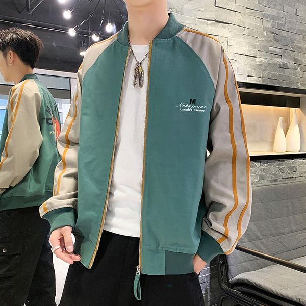 men's jackets stitching jacket casual printed baseball uniform contrast color zipper fleece warm coat autumn winter men clothing, Black;brown
men's jackets stitching jacket casual printed baseball uniform contrast color zipper fleece warm coat autumn winter men clothing, Black;brown