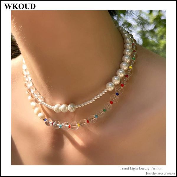 chains 2021 summer freshwater pearl mixed color transparent ball beaded glass ethnic style fashion blogger recommends women's necklace, Silver
chains 2021 summer freshwater pearl mixed color transparent ball beaded glass ethnic style fashion blogger recommends women's necklace, Silver