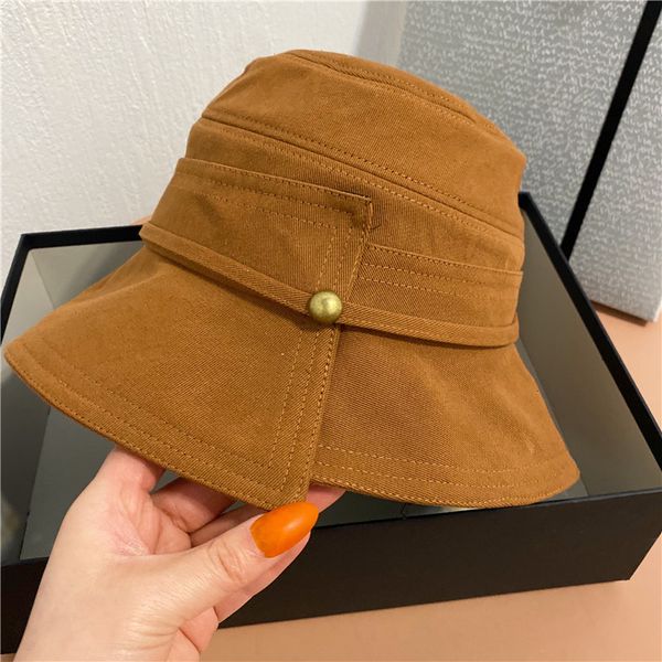 summer fisherman's female irregular split button bucket hat face small foldable basin hat, Yellow
summer fisherman's female irregular split button bucket hat face small foldable basin hat, Yellow