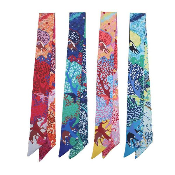 cartoon deer silk scarf women's bag binding handle tropical rainforest print small ribbon female neckerchief scarves, Blue;gray
cartoon deer silk scarf women's bag binding handle tropical rainforest print small ribbon female neckerchief scarves, Blue;gray