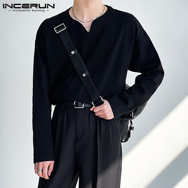 men's t-shirts 2021 men t shirts cotton v neck long sleeve solid color casual camiseta masculina streetwear vintage loose tee incerun, White;black
men's t-shirts 2021 men t shirts cotton v neck long sleeve solid color casual camiseta masculina streetwear vintage loose tee incerun, White;black