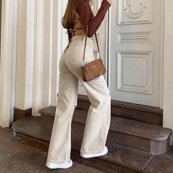 women's pants & capris fashion jeans 2021 autumn casual wide leg loose high waist trousers america vintage straight ripped baggy, Black;white
women's pants & capris fashion jeans 2021 autumn casual wide leg loose high waist trousers america vintage straight ripped baggy, Black;white