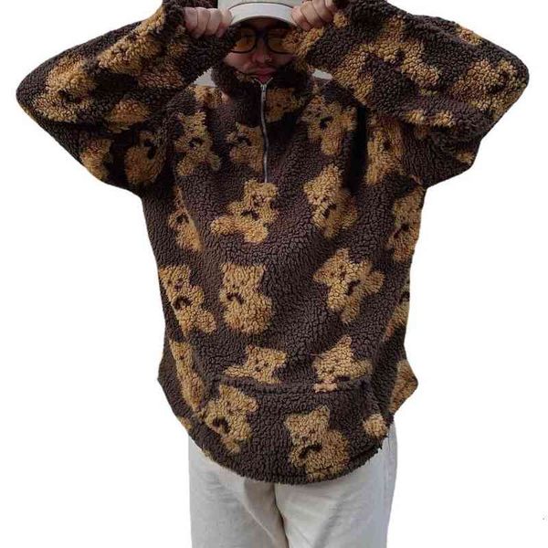men's autumn plush printed casual coat loose stand collar sheep cake cashmere sweater, Black;brown
men's autumn plush printed casual coat loose stand collar sheep cake cashmere sweater, Black;brown