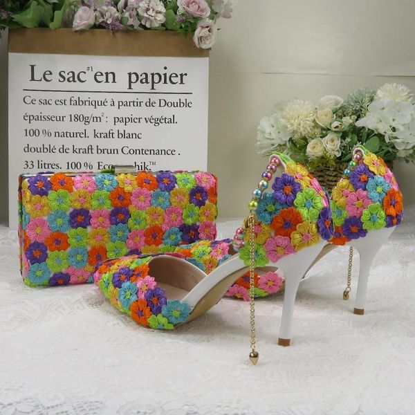 dress shoes fashion multicolored flower wedding with matching bags high heels pointed toe ankle strap ladies party shoe and bag set, Black
dress shoes fashion multicolored flower wedding with matching bags high heels pointed toe ankle strap ladies party shoe and bag set, Black